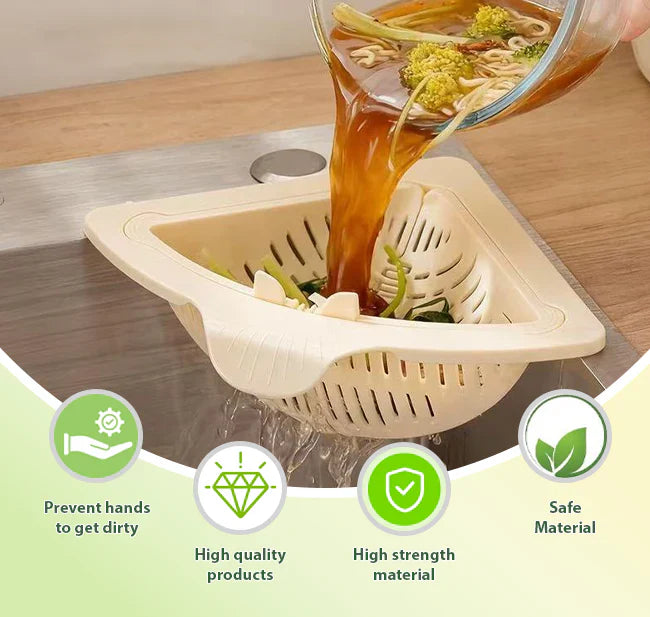 KUBOZN® TwistClean Magnetic Corner Drain Basket