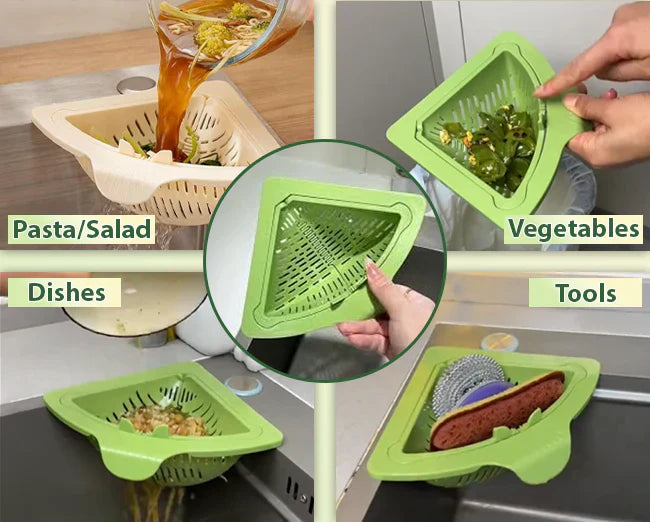 KUBOZN® TwistClean Magnetic Corner Drain Basket