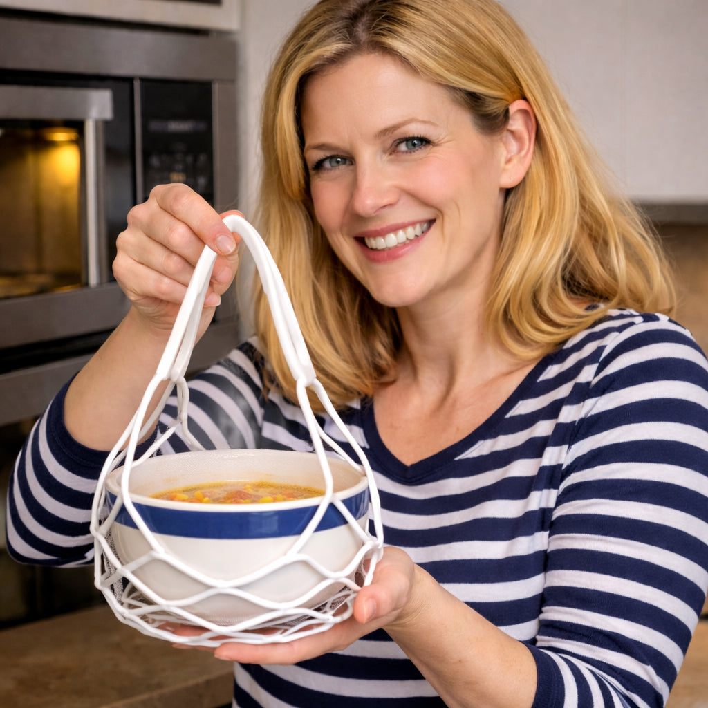 KUBOZN® Silicone Mesh Bag with Insulation Mat for Hot Bowls, Pots & Bottles