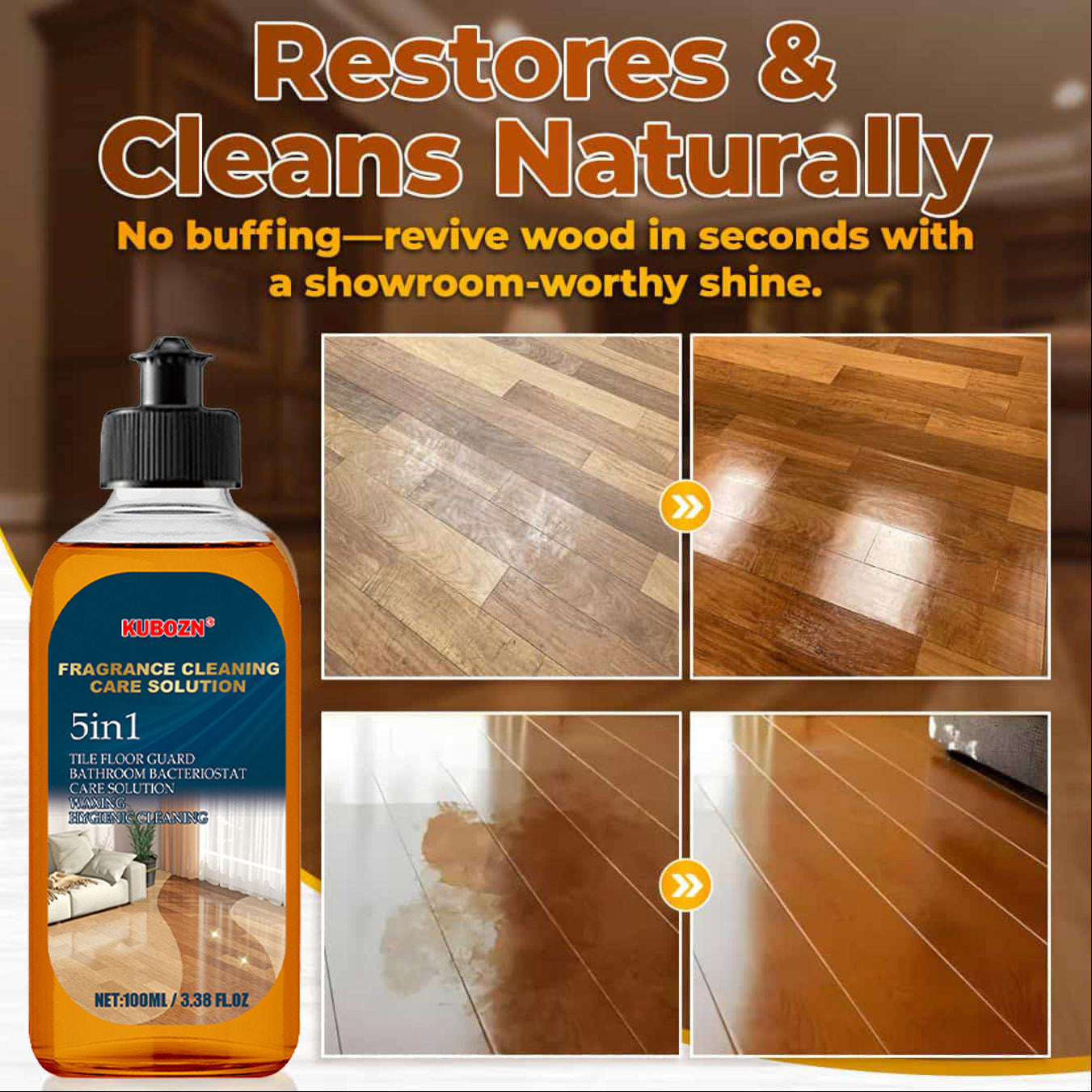 KUBOZN® 5-in-1 Floor Cleaner - Fast-Drying, Antibacterial, and Eco-Friendly Solution
