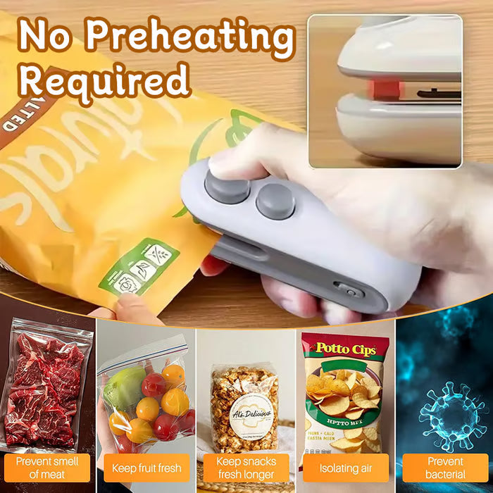 KUBOZN®  2-in-1 Mini Bag Sealer & Cutter | USB Rechargeable Heat Sealer